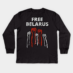 Free Belarus Freies Weißrussland Protest Kids Long Sleeve T-Shirt